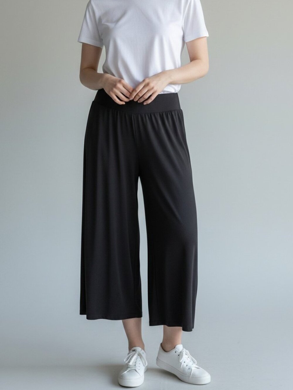 Vintage Carole Little Ankle Length Palazzo Spandex Pants - Black - Size Medium